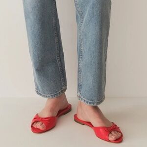 ISO DÔEN Rapallo Slides in Fuego Nappa Red Size 37